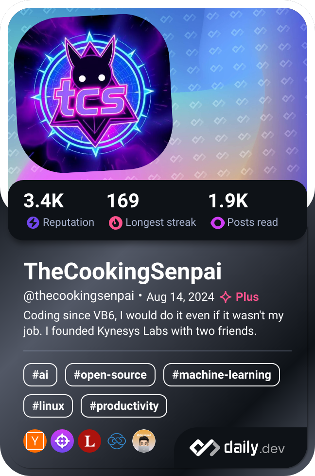 tcsenpai's Dev Card